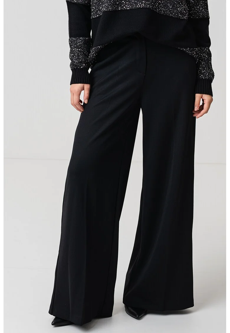 Pantaloni cu croiala ampla Ippica, Negru stins