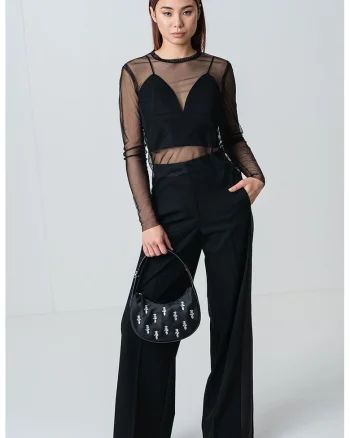 Bluza de plasa cu strasuri, Negru
