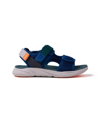 Sandale cu inchidere velcro si detaliu logo Garsen, Bleumarin