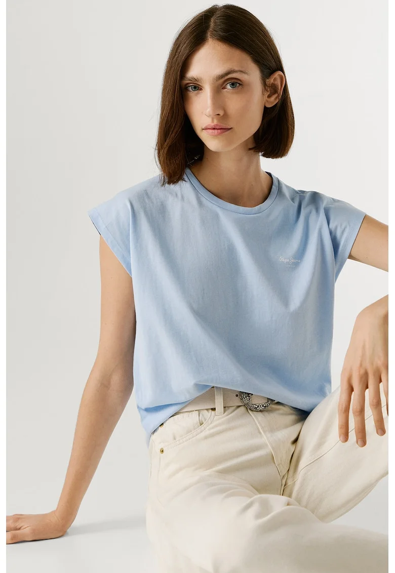 Tricou regular fit Bloom, Albastru deschis