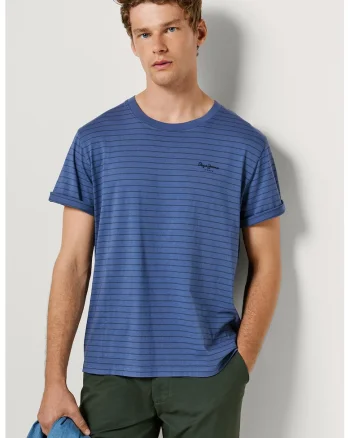 Tricou cu dungi Jacko, Albastru ultramarin/Albastru paun
