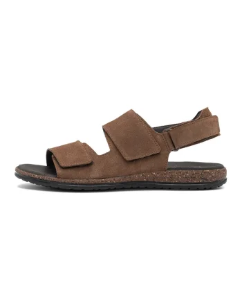 Sandale din piele cu velcro, Maro pamantiu