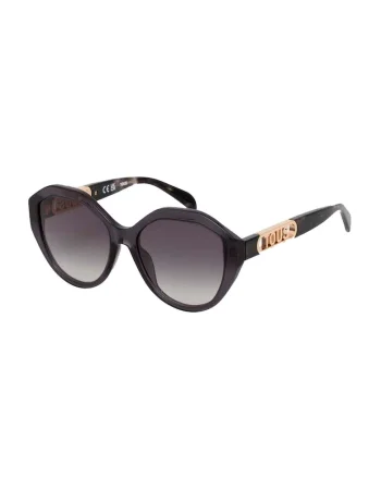 Ochelari de Soare Dama  STOB90-550705, Lentile Ø55 mm Policarbonat, Protectie UV400, Rama Acetat Negru/Gri, Include Husa