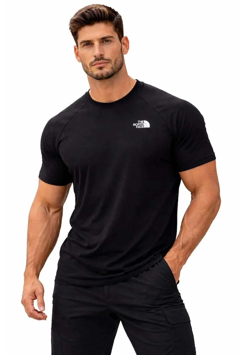 Tricou cu imprimeu pe partea din spate, Negru