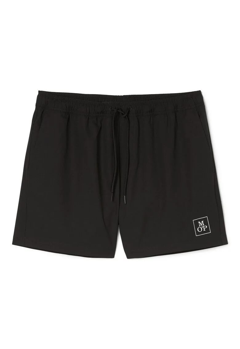 Pantaloni scurti de baie cu talie ajustabila, Negru
