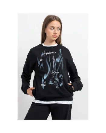 Bluza din bumbac cu imprimeu grafic