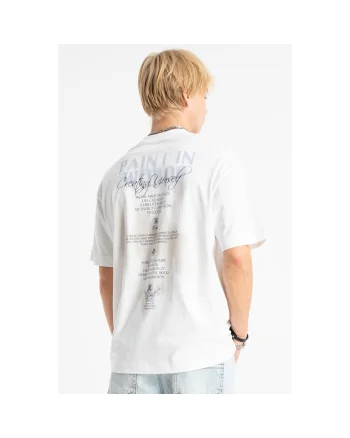 Tricou lejer cu imprimeu text pe partea din spate