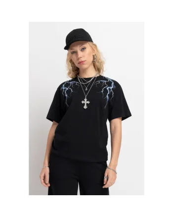 Tricou lejer cu decolteu la baza gatului din bumbac,