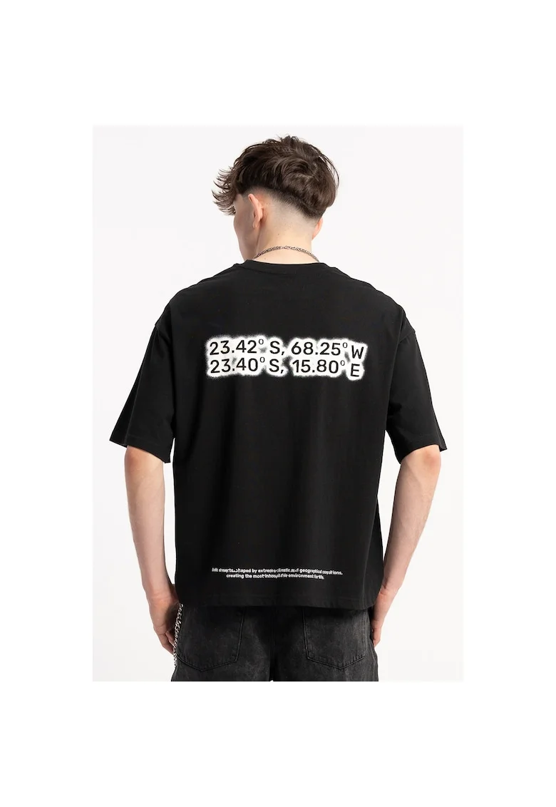 Tricou cu imprimeu pe spate BOXY,