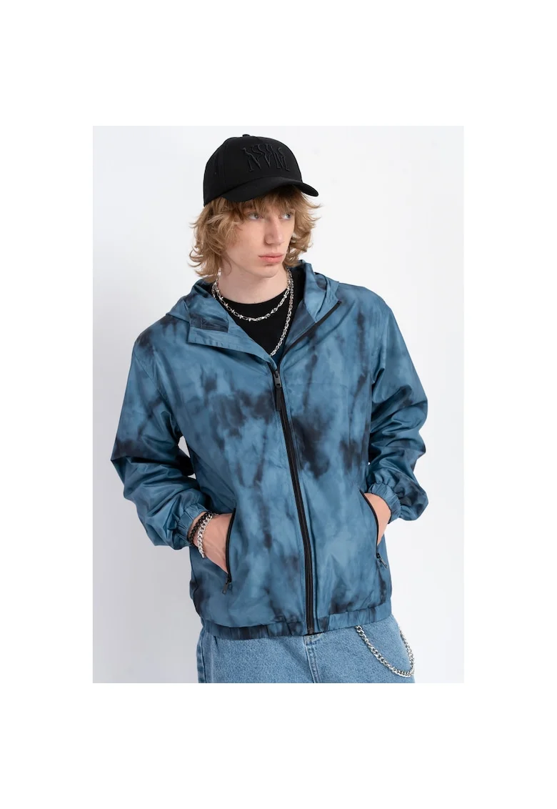 Geaca de tranzitie cu imprimeu tie-dye,
