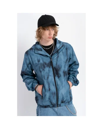 Geaca de tranzitie cu imprimeu tie-dye,