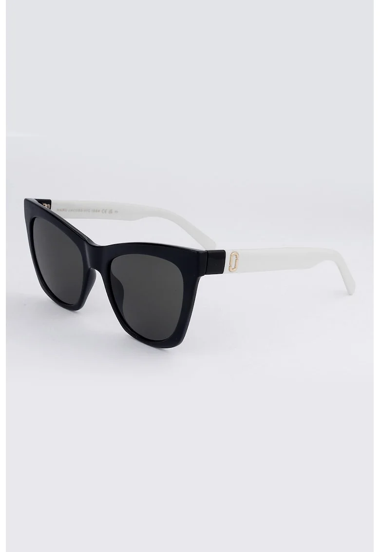 Ochelari de soare cat-eye cu lentile in degrade, Alb/Negru