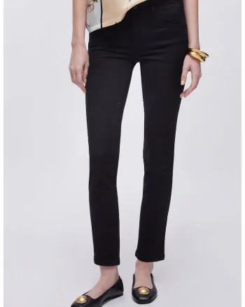 Pantaloni skinny cu talie medie, Negru
