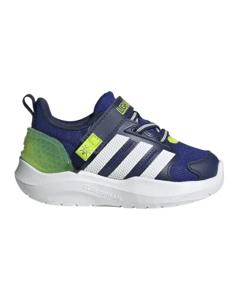Pantofi sport Lightorama cu velcro si led-uri, Albastru royal/Verde electric/Alb optic