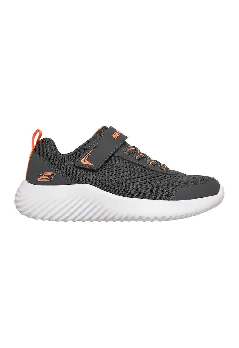 Pantofi sport Bouder-Quantarun din material textil cu velcro, Portocaliu deschis/Gri inchis