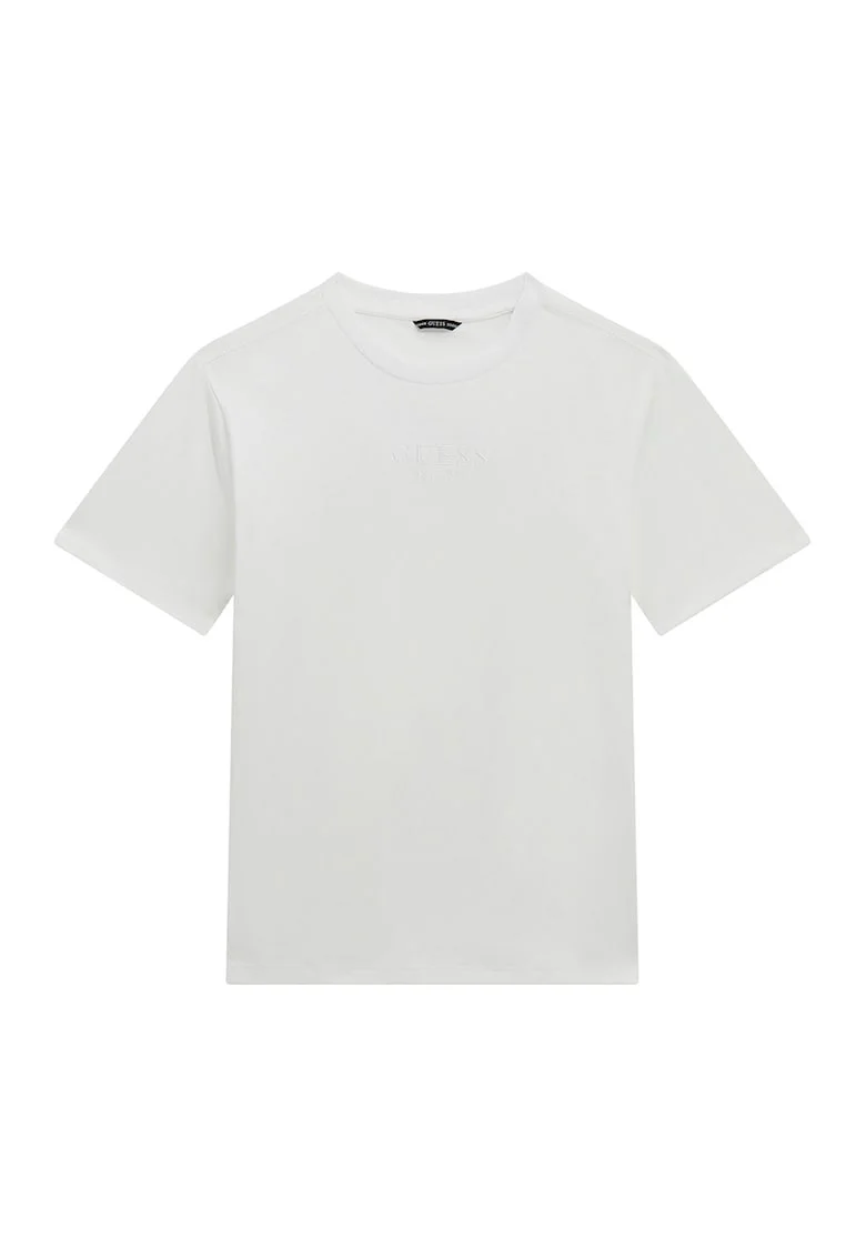 Tricou din bumbac cu logo discret, Alb