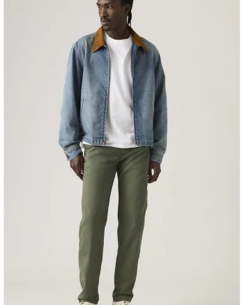 Pantaloni chino din amestec de in si bumbac, Verde aquamarin