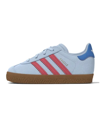 Pantofi sport Gazelle din piele intoarsa si piele, Albastru pastel/Coral/Albastru royal