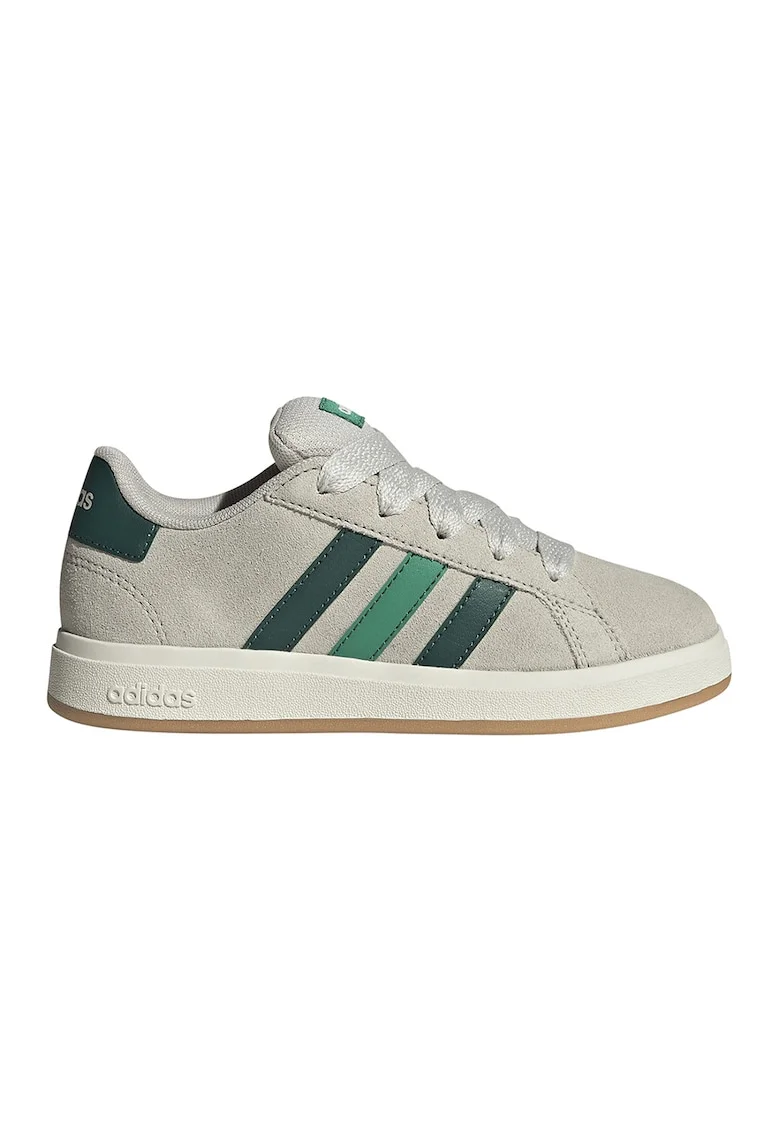 Pantofi sport Grand Court 00s din piele intoarsa, Gri/Verde padure/Verde englez