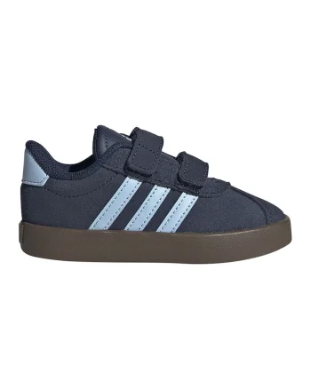 Pantofi sport Court 3.0 de piele intoarsa cu velcro, Albastru deschis/Bleumarin