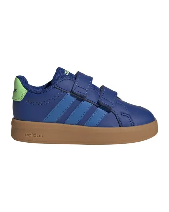 Pantofi sport Grand Court 3.0 de piele ecologica cu benzi velcro, Albastru royal/Verde lime