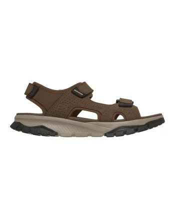 Sandale din piele ecologica cu inchidere velcro Wagner Avalon, Maro