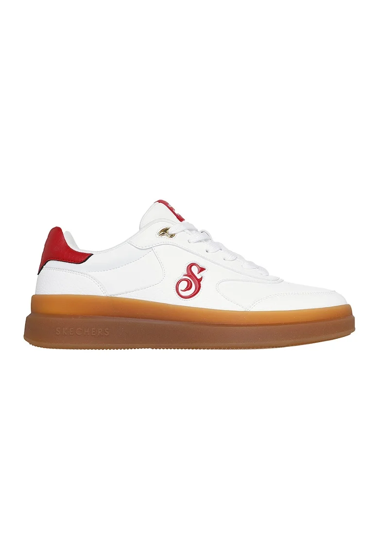 Pantofi sport de piele Courtside Cali Dudez, Rosu/Alb optic