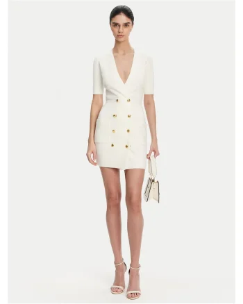 Rochie dama  tricotatawqf, Alb