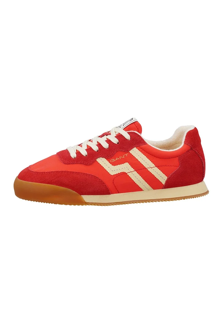 Pantofi sport din piele Beylana, Rosu/Alb fildes