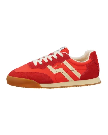Pantofi sport din piele Beylana, Rosu/Alb fildes