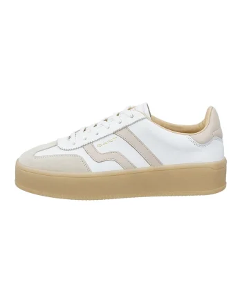 Pantofi sport din piele cu garnituri din piele intoarsa Cuzmani, Gri deschis/Alb optic