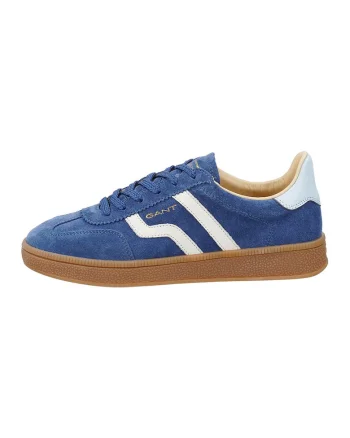 Pantofi sport din piele intoarsa cu garnituri contrastante din piele Cuzima, Alb/Albastru