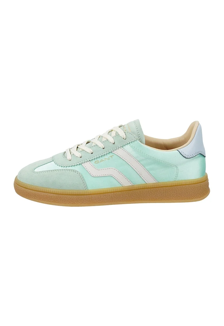 Pantofi sport din material textil cu garnituri din piele intoarsa Cuzima, Verde menta