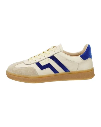 Pantofi sport low-cut cu garnituri din piele intoarsa Cuzima, Albastru royal/Crem