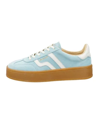 Pantofi sport din piele intoarsa cu talpa flatform Cuzmani, Alb/Albastru deschis