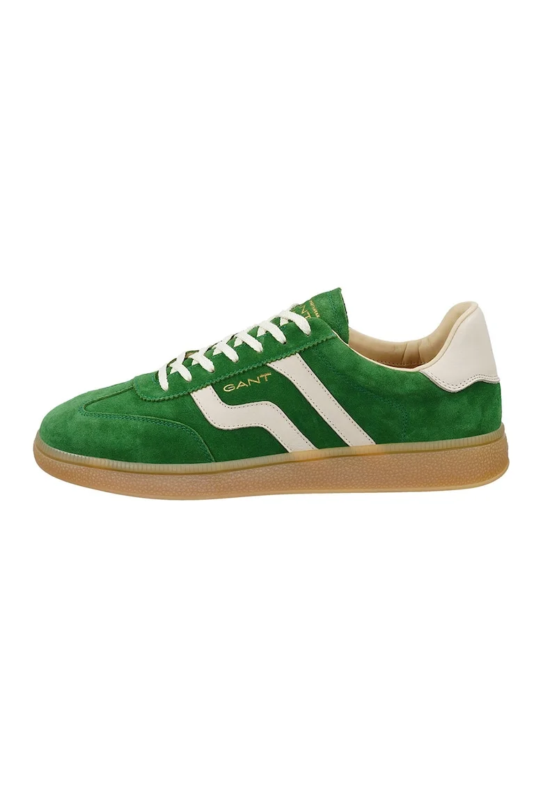 Pantofi sport din piele intoarsa cu garnituri din piele Cuzmo, Verde/Alb fildes