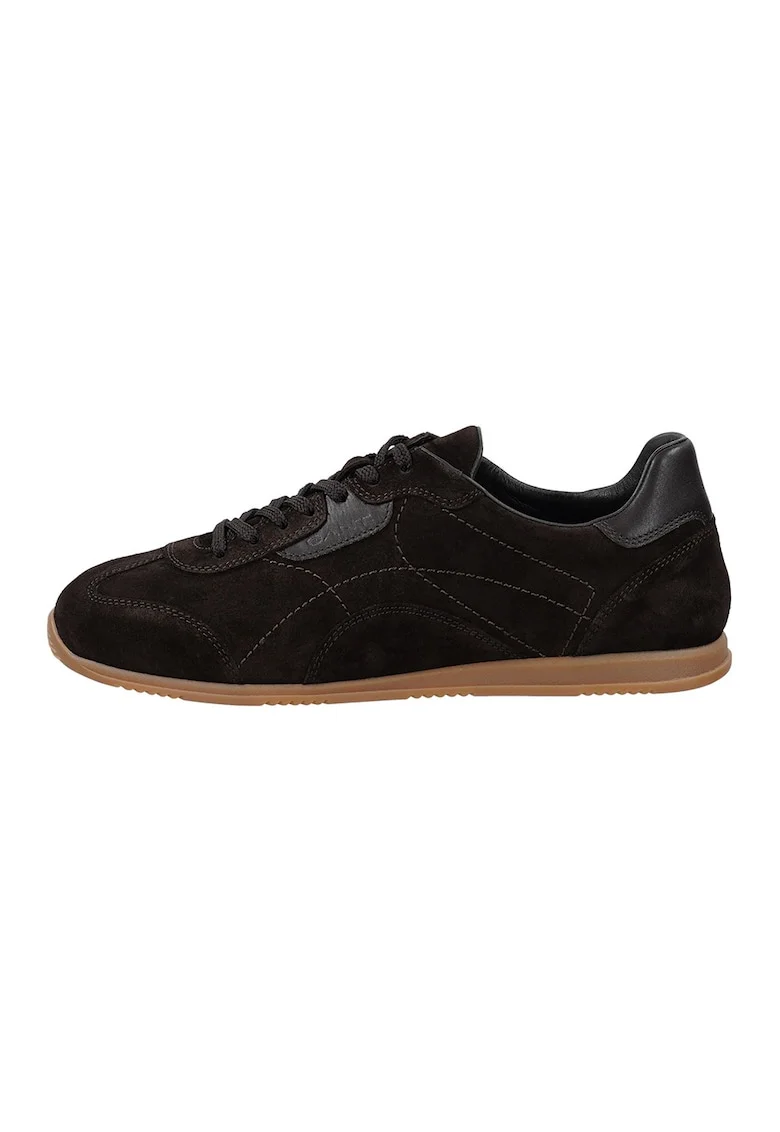 Panofi sport low-cut din piele intoarsa Spearclub, Maro inchis