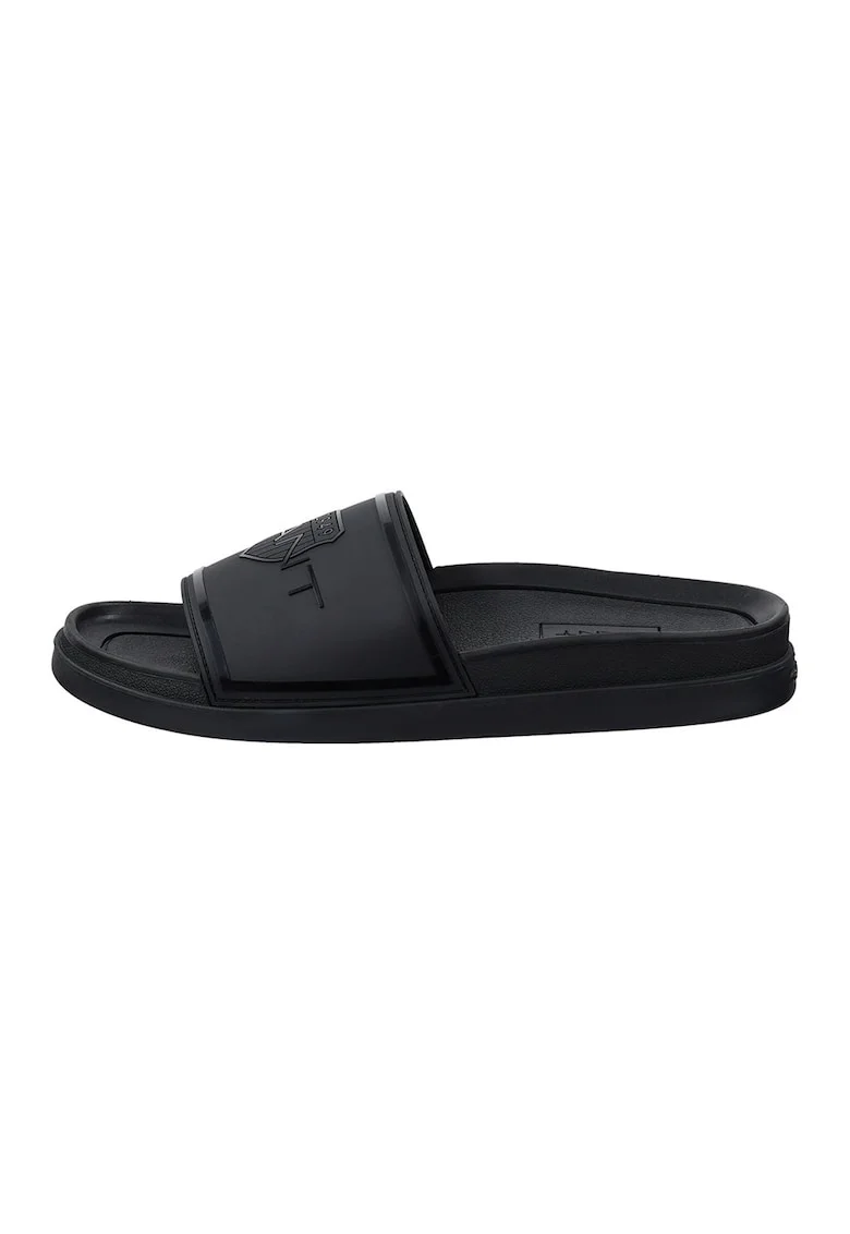 Papuci cu logo Pierbay, Negru