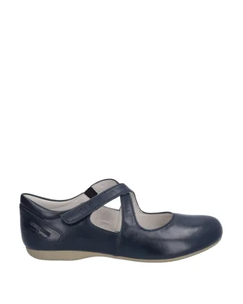 Pantofi dama  FIONA 72, piele naturala, albastru, fixare Velcro