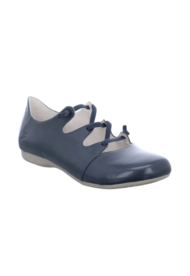 Pantofi de dama cu siret,  Fiona 04 Ocean, Piele naturala, Bleumarin