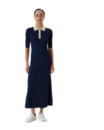 Rochie tricotata,  material sinteticdqfwq, Bleumarin