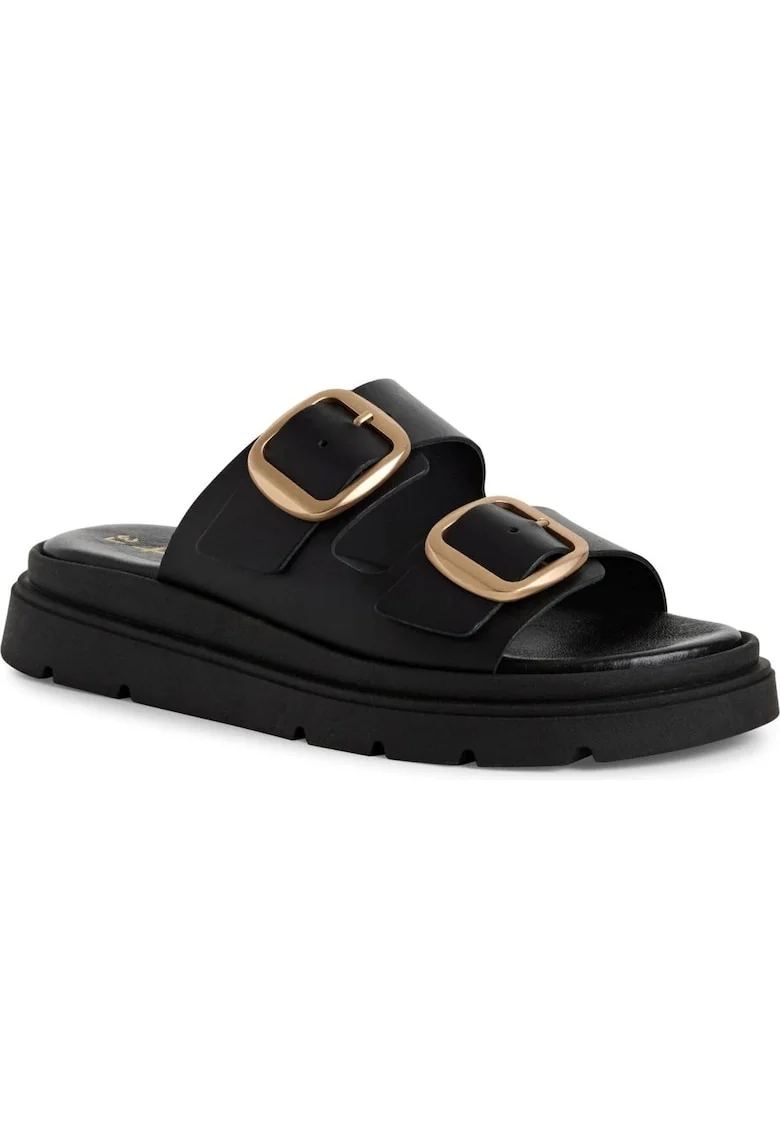 Saboti  casual, piele naturala, negru
