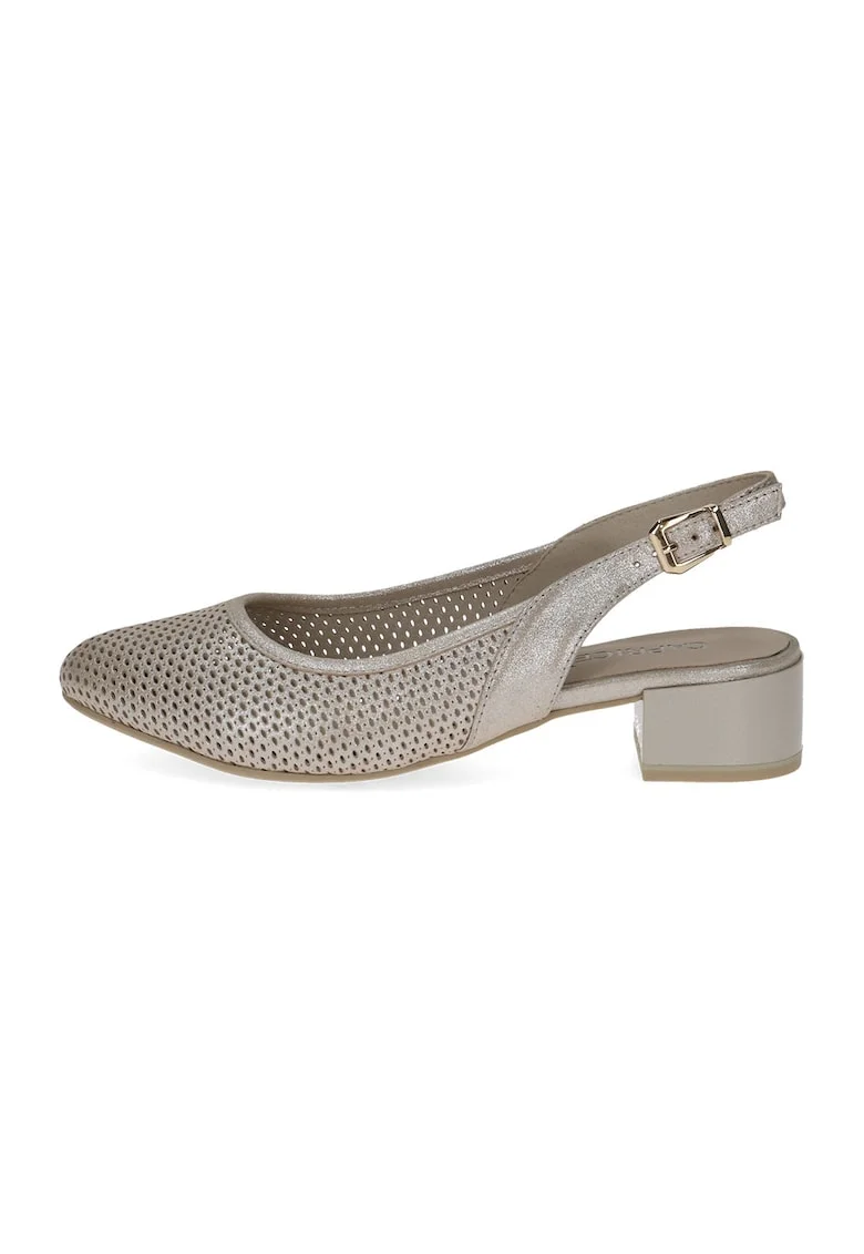 Pantofi de piele cu varf rotund, Bronz