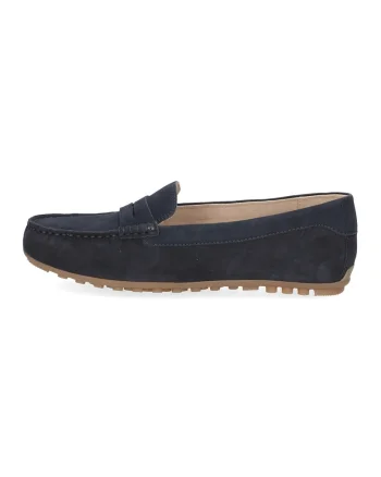 Pantofi loafer din piele cu model uni, Albastru ultramarin