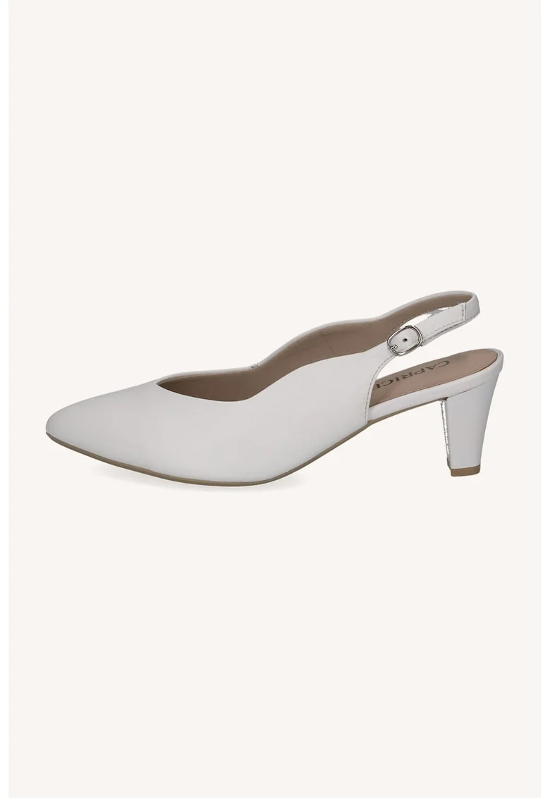 Pantofi de piele cu varf ascutit, Alb murdar
