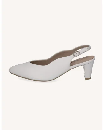 Pantofi de piele cu varf ascutit, Alb murdar