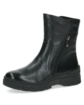 Botine din piele naturala, neagra