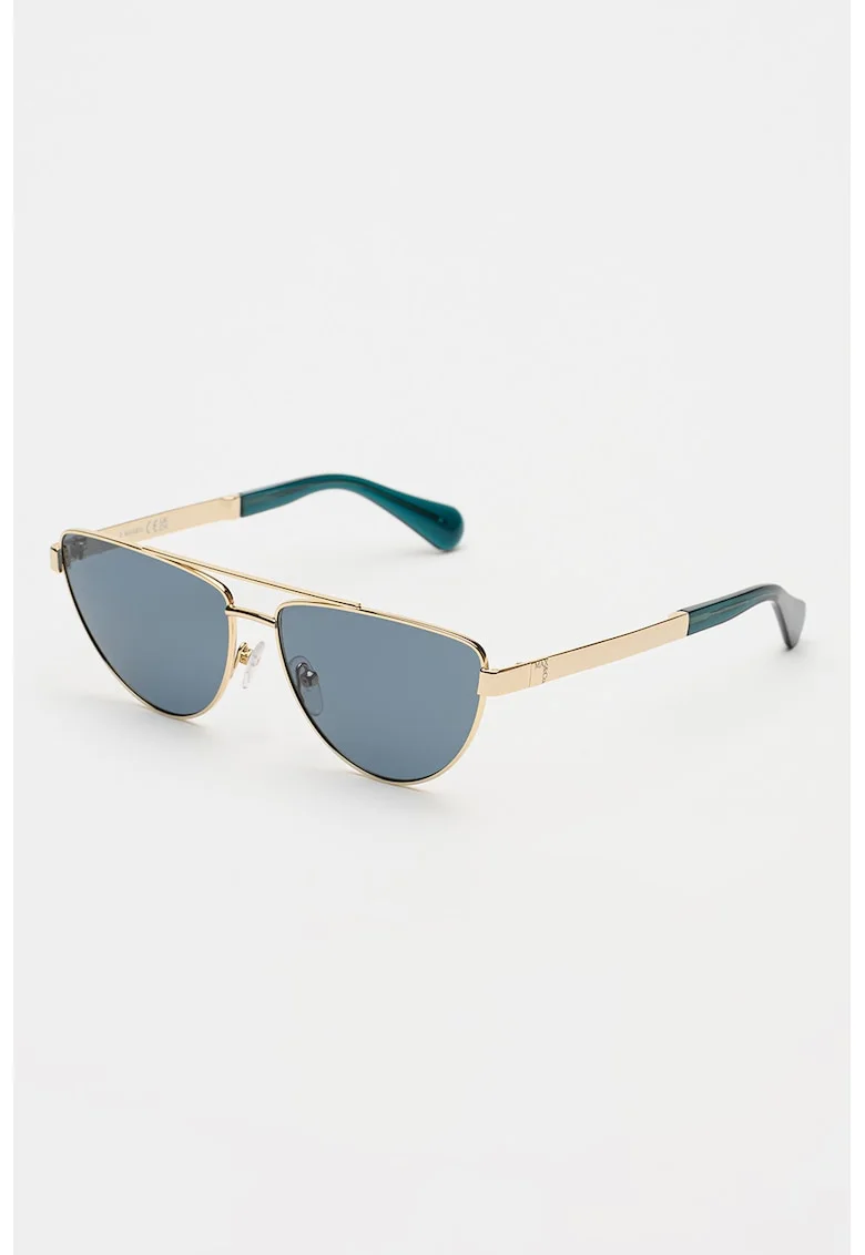 Ochelari de soare aviator cu rama metalica, Auriu
