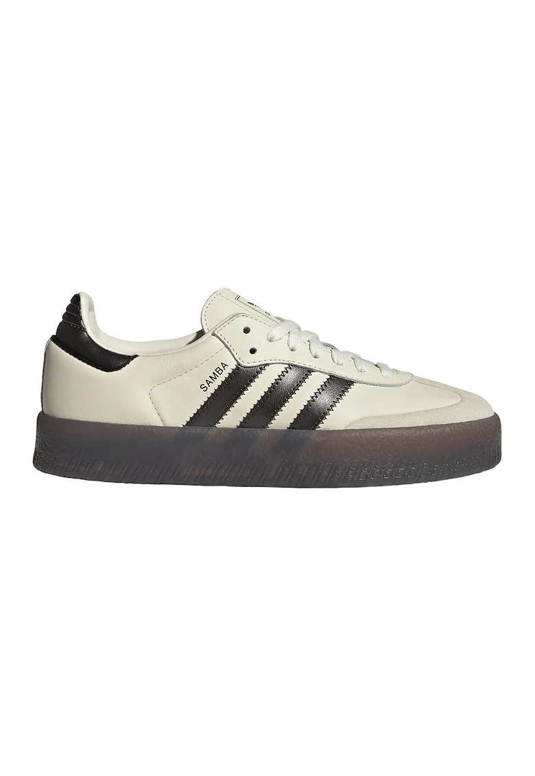 Pantofi sport Samba din piele si piele intoarsa, Alb fildes/Negru