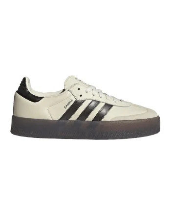 Pantofi sport Samba din piele si piele intoarsa, Alb fildes/Negru